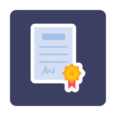 Sertifika vektör simgesi modern basit illüstrasyon                                 