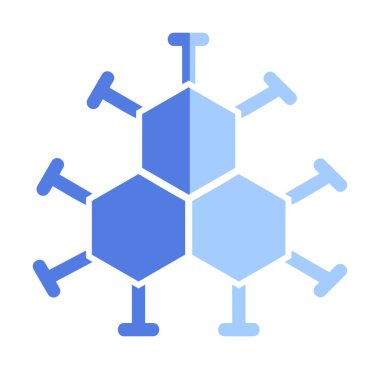Basit molekül simgesi, vektör illüstrasyonu