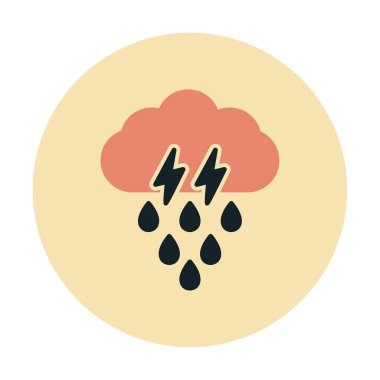 Şimşek ve yağmur ikonu vektör illüstrasyon tasarımlı bulut