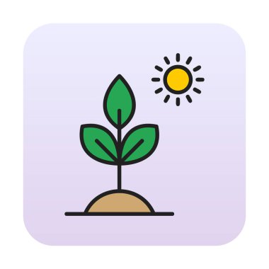 Biyoloji Bitki ana hatları simgesi beyaz arkaplanda izole edildi