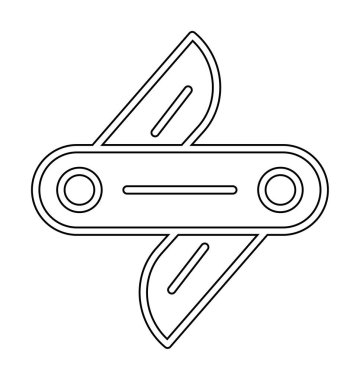 İsviçre bıçak ikonu vektörü beyaz arkaplanda izole edildi 