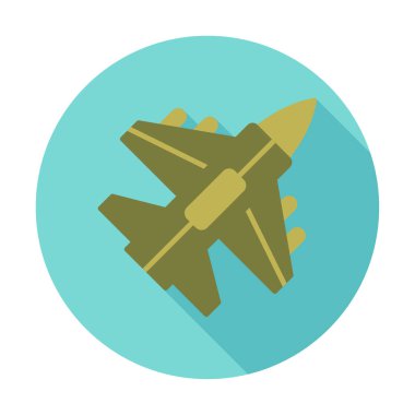 Jet Fighter ikonu. Askeri uçak uçuşu. vektör illüstrasyonu