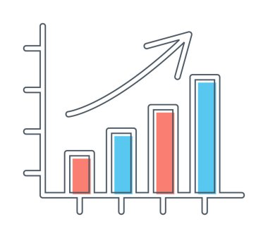 büyüyen grafik, bar grafiği vektör çizimi