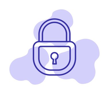 asma kilit web simgesi, vektör illüstrasyonu