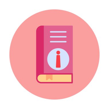 Basit Kitap Bilgileri simgesi, vektör illüstrasyonu