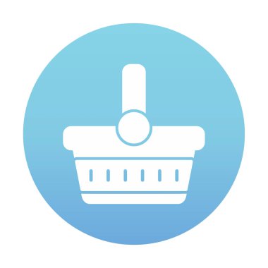 piknik sepeti web simgesi, vektör illüstrasyonu 