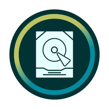 Basit Sabit disk simgesi, vektör illüstrasyonu