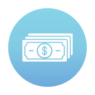 Dolar para çizgisi simgesi, vektör illüstrasyonu