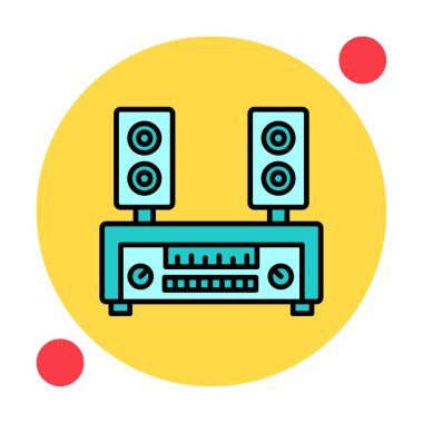 renk çizgisi ses hoparlörleri vektör çizimi 