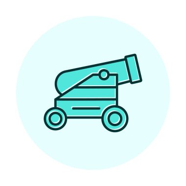 Basit Topçu simgesi, vektör illüstrasyonu