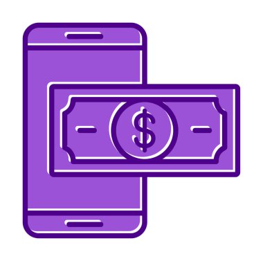 Basit Çevrimiçi Ödeme simgesi, vektör illüstrasyonu