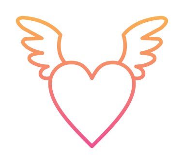 Melek Kalbi ikonu, vektör illüstrasyonu 