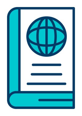 Basit Dünya Kitabı simgesi, vektör illüstrasyonu