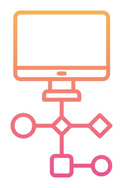 Çalışma akışı simgesi tasarımı, vektör illüstrasyonu                            