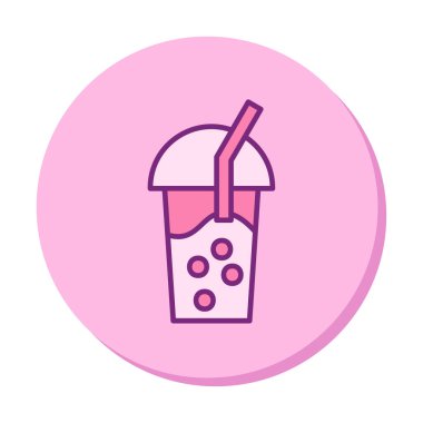 Kabarcık Çay ikonu vektör illüstrasyonu