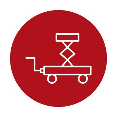 Makas kaldırma simgesi tasarımı, vektör illüstrasyonu