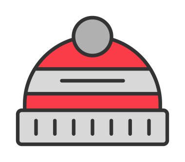 Kış Şapkası simgesinin vektör illüstrasyonu