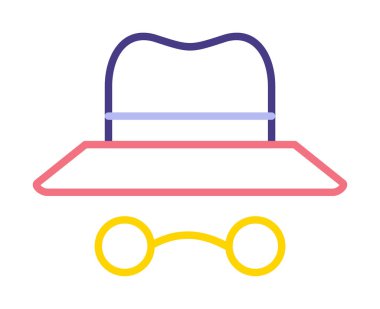 Basit Incognito simgesi, vektör illüstrasyonu