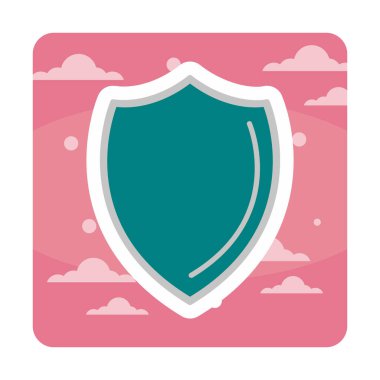 Kalkan düz kutsal kişilerin resmi. Vektör çizim