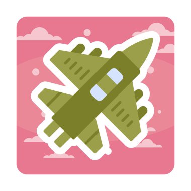 Askeri Uçak ikonu vektör illüstrasyonu