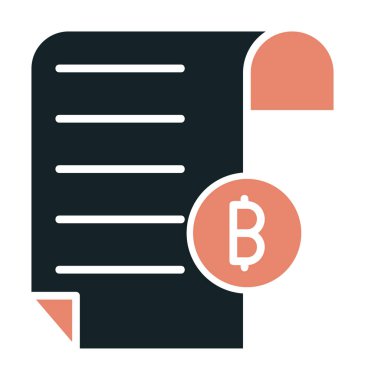 Bitcoin imzalı fatura simgesinin vektör illüstrasyonu 