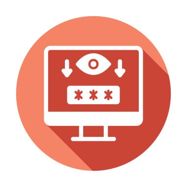 Basit Bilgisayar Casus Yazılımı simgesi, vektör illüstrasyonu