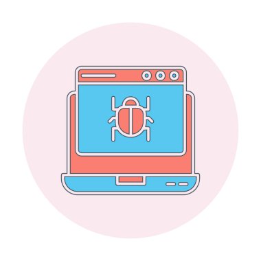 zararlı yazılım simgesinden etkilenen düz dizüstü bilgisayar 