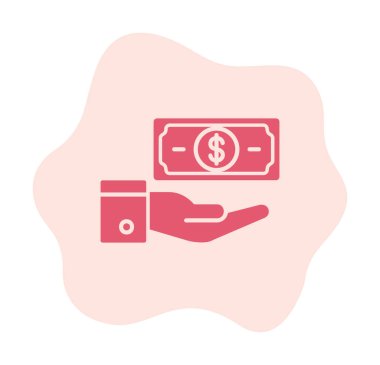 Dolar el simgesi vektör illüstrasyonunda