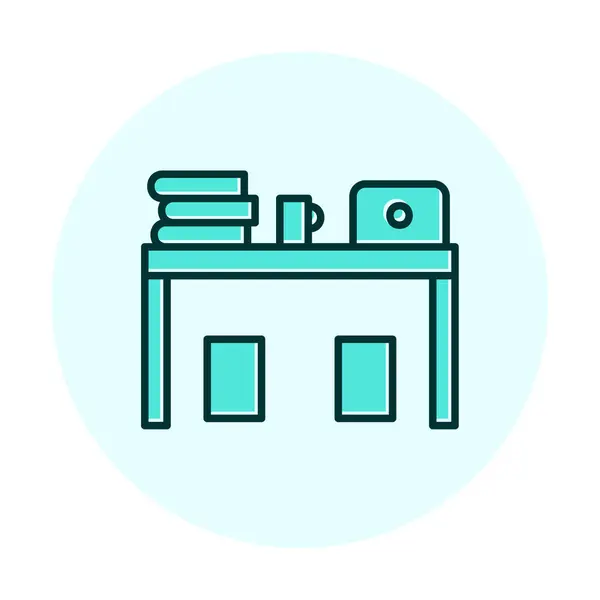 stock vector office desk icon, simple vector illustration