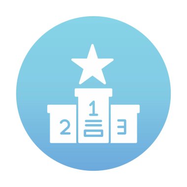 Podyum Şampiyonası ikon vektör illüstrasyonu