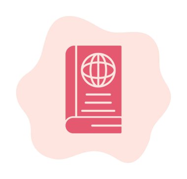 Basit Dünya Kitabı simgesi, vektör illüstrasyonu