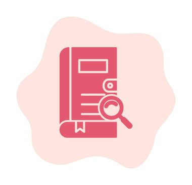 Büyüteç vektör çizimi olan bir kitap. Arama Kitabı kavramı                  