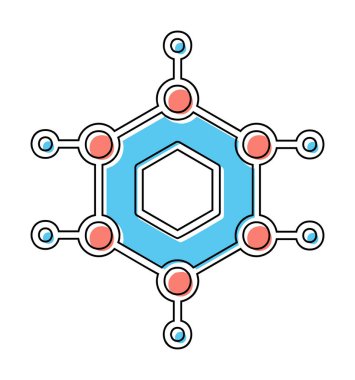 Basit Nanoteknoloji simgesi, vektör illüstrasyonu