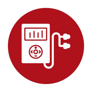 Kulaklık simgesi, vektör illüstrasyonlu Mp3 oynatıcı