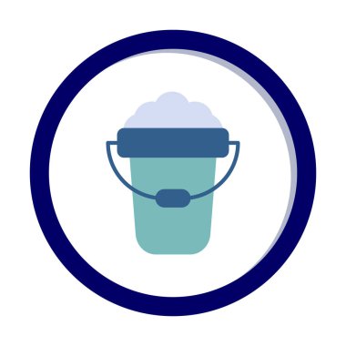 Köpük simgesi olan kova, vektör illüstrasyonu  