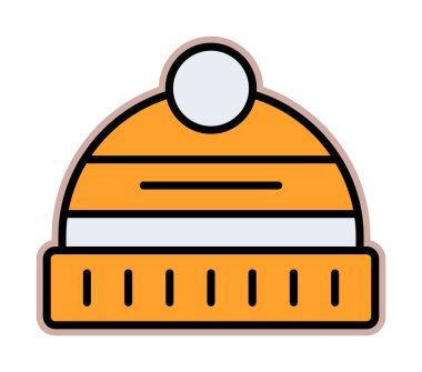 Kış Şapkası simgesinin vektör illüstrasyonu