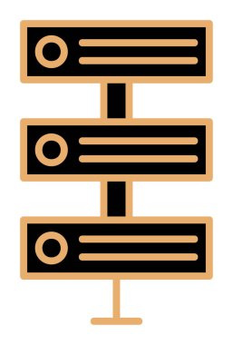 Ağ sunucu simgesinin vektör illüstrasyonu. Veritabanı basit simgesi 