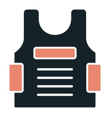 Kurşun geçirmez yelek ağ simgesi, vektör illüstrasyonu