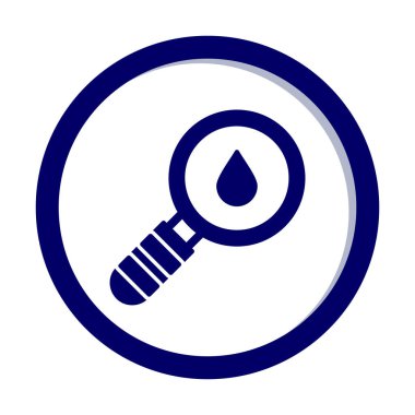 Loupe ikonu. Büyüteçteki su damlasının vektör çizimi