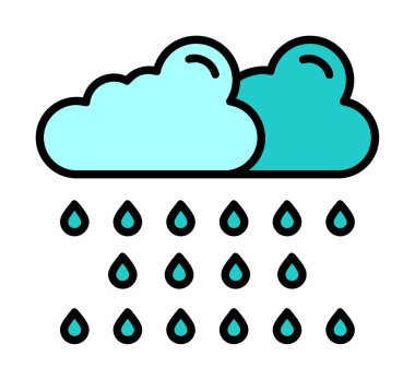yağmur simgesi, vektör illüstrasyonu  