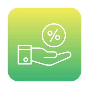 Basit el tutma oranı simgesi, indirim konsepti, vektör illüstrasyonu