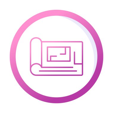 harita düz simgesi, vektör illüstrasyonu