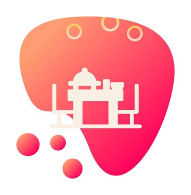 Basit ziyafet simgesi, vektör illüstrasyonu