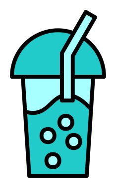 Kabarcık Çay ikonu vektör illüstrasyonu