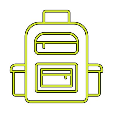 Sırt çantası düz simge vektör çizimi