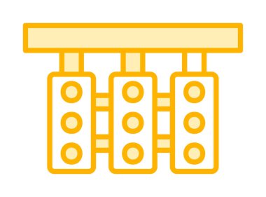 Trafik ışıkları web simgesi, vektör çizim 