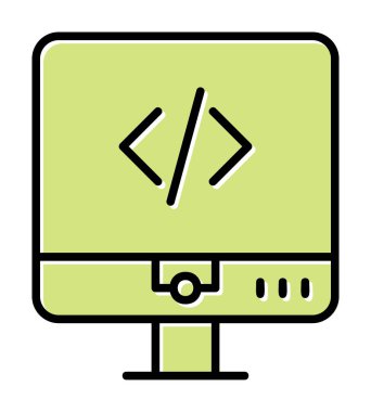 Kodlama. Web simgesi basit illüstrasyon                  