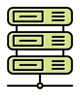 Veri sunucu simgesinin vektör illüstrasyonu 