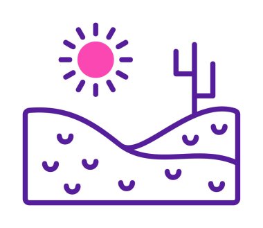 Çöl manzarası ikonu vektör illüstrasyon tasarımı