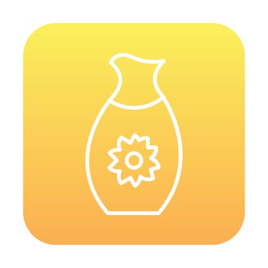 Vektör illüstrasyonu, sakeli kavanoz ikonu, Japon geleneksel alkol içeceği. 